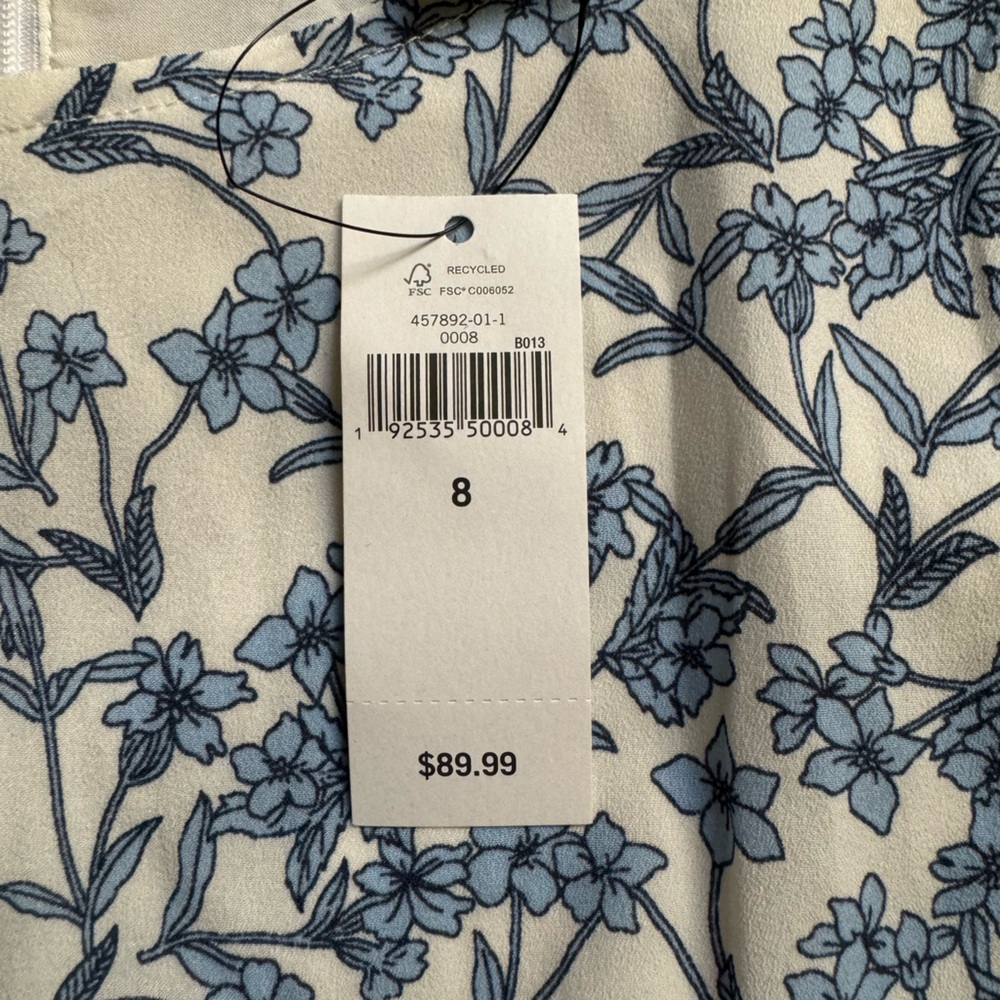 NWT Banana Republic blue and white dress